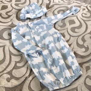 🎉 blue bear onesie conversion w/hat 👶🏻🎉